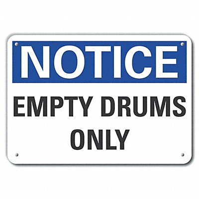 K3084 Alum Storage Notice Sign 7x10in Alum