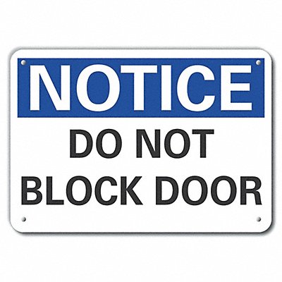 Door Instruction Notice Sign 7x10in Alum