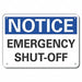 Alum Emgncy Shut Off Notice Sign 10x14in