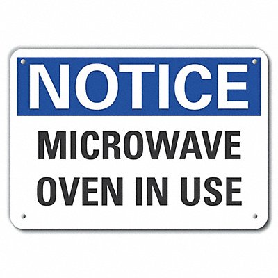 Alum Microwave Notice Sign 10x14in Alum