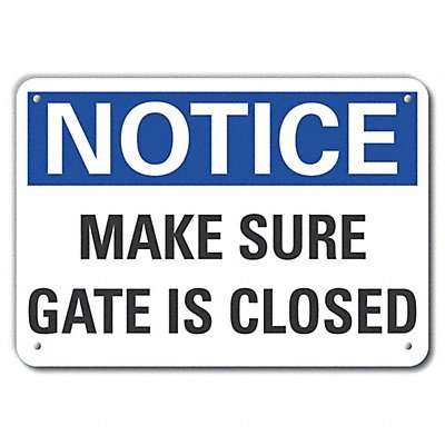 Rflctv Gate Operation Notice Sign 7x10in