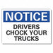 Chock Wheels Notice Rflct Lbl 7inx10in