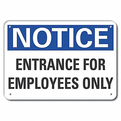 Alum Employee Visitor Note Sign 10x14in