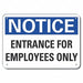 Alum Employee Visitor Note Sign 10x14in