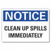 Spill Control Notice Label 7x10in Polyes