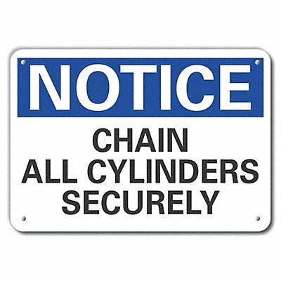 Alum Cylinder Handling Note Sign 10x14in