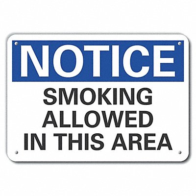 Rflct Smoking Area Notice Sign 10x14in