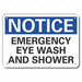 Eye Wash/Shower Notice Sign 7x10in Alum