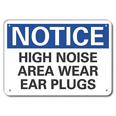 Rflct Hearing Notice Sign 7x10in Alum