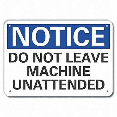 Alum Machine Operation Note Sign 10x14in