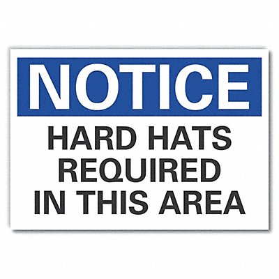 Hard Hat Notice Rflct Label 5inx7in