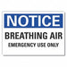 Breathing Apparatus Notice Label 5x7in