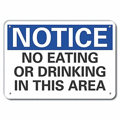 Plstc Eating Rstrctn Notice Sign 10x14in