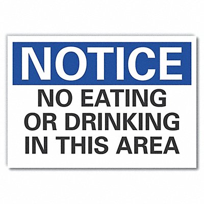 Eating Restriction Notice Label 5x7in
