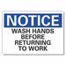 Wash Hands Notice Rflctive Label 10x14in