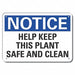 Aluminum Cleaning Notice Sign 10x14in