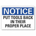 Notice Sign 10 x 14 in Non-PVC Polymer