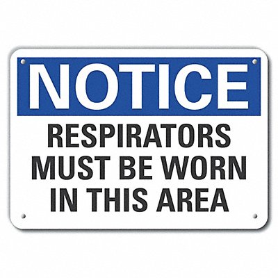 Rflct Respirator Rqrd Note Sign 10x14in