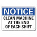 Cleaning Notice Sign 7x10in Plastic