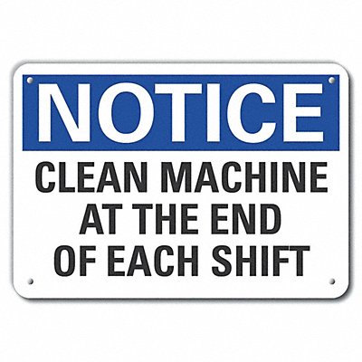 Cleaning Notice Sign 10x14in Plastic