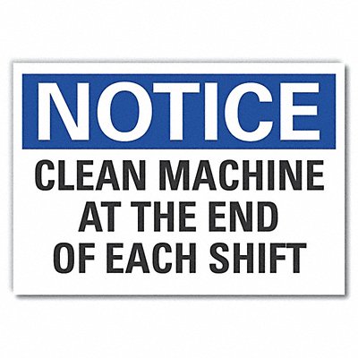 Cleaning Notice Label 5inx7in Polyester