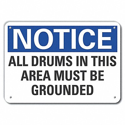 Electrical Ground Notice Sign 10x14in