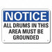 Electrical Ground Notice Sign 10x14in