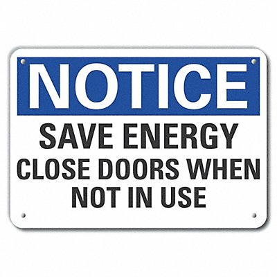 Plstc Door Instructn Notice Sign 10x14in