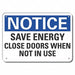 Alum Door Instruction Notice Sign 7x10in