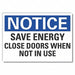 Door Instruction Notice Label 3 1/2x5in