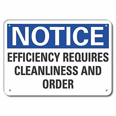 Alum Cleaning Notice Sign 10x14in Alum