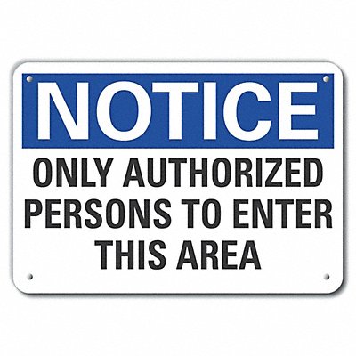 Rflct Auth Personnel Notice Sign 7x10in