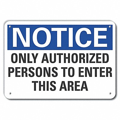 Rflctv Auth Person Notice Sign 10x14in