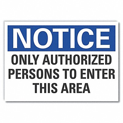 Auth Person Notice Label 5 in x 7 in