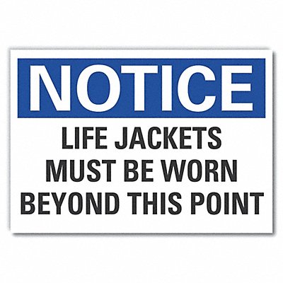 Life Jackets Notice Rflct Lbl 10inx14in