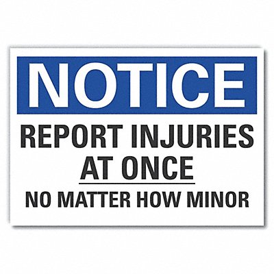 Accident Reporting Notice Label 7inx10in