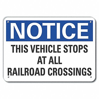 Alum Traffic Safety Notice Sign 7x10in