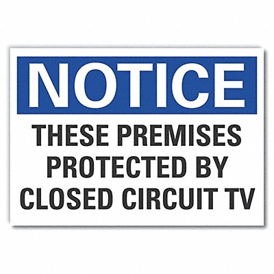 Surveillance Notice Rflctv Label 7x10in