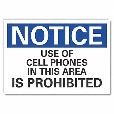 Notice Sign 7 in x 10 in Non-PVC Polymer