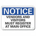 Rflctv Visitors Notice Sign 10x14in Alum