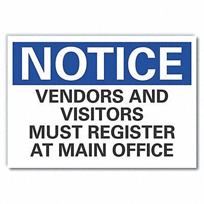 Visitors Notice Rflctv Label 3 1/2x5in