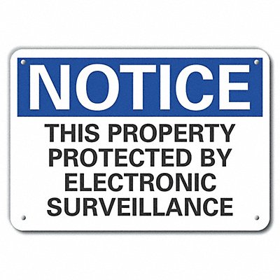 Alumin Surveillance Notice Sign 10x14in