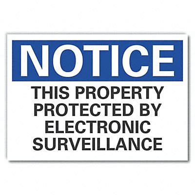 Surveillance Notice Rflct Label 10x14in