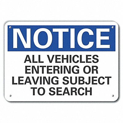 Rflct Inspction Notice Sign 10x14in Alum