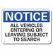 Plastic Inspection Notice Sign 10x14in