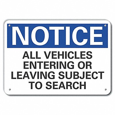 Aluminum Inspection Notice Sign 7x10in