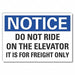 Elevator Hazard Notice RflctvLbl 3.5x5in