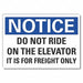 Elevator Hazard Notice Rflct Lbl 5x7in
