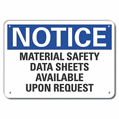 Msds Information Notice Sign 7inx10in