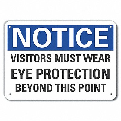 Rflct Visitors Notice Sign 10x14in Alum